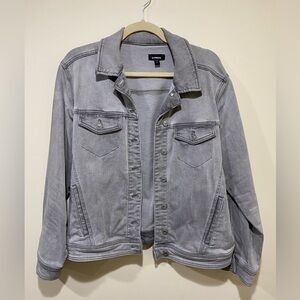 Express Oversized Light Gray Jean Jacket